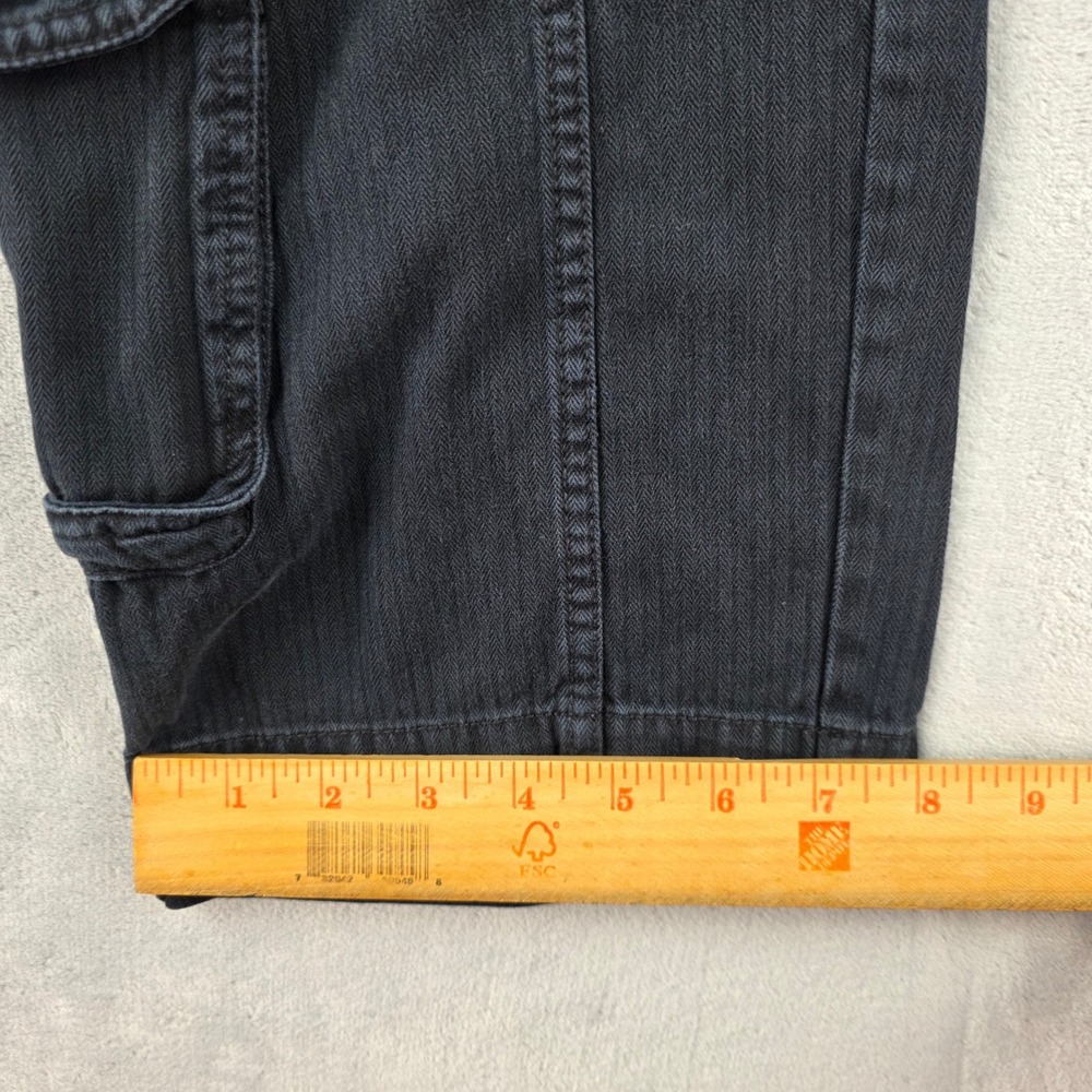 Free People Black Herringbone Cargo Pant Womens Small Cropped Drawstring - Picture 7 of 12